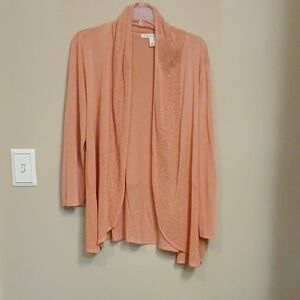 Open-Front Peach Knit Women's Cardigan